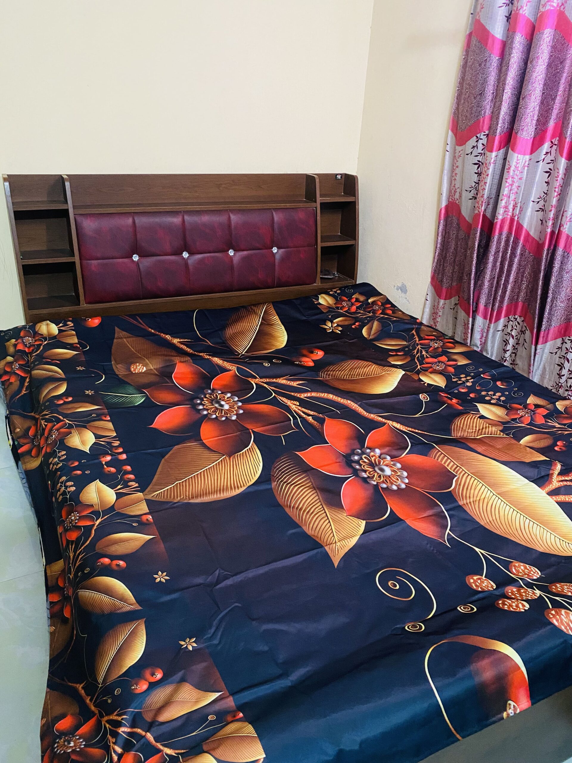 Premium 3D Waterproof Bed Sheet | ১০০% ওয়াটারপ্রুফ | স্টাইলিশ ফ্লোরাল ডিজাইন --